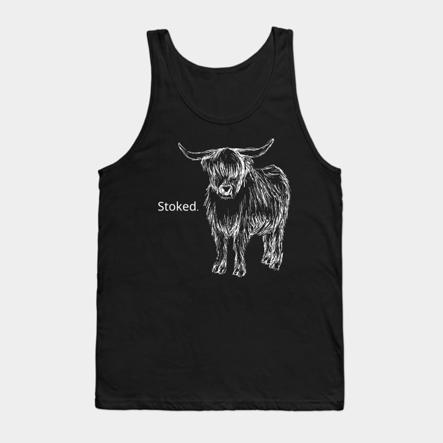 Stoked Cow Dark Background Tank Top by The Flying W